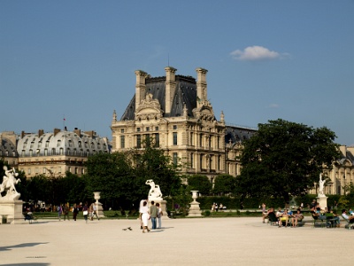Approaching the Louvre from the Jardin des Tuileries  Approaching the Louvre from the Jardin des Tuileries